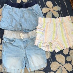 3 pair girls size 8 Stylish Kids Denim and Striped Shorts